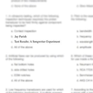 Test Results: A Songwriter Experiment