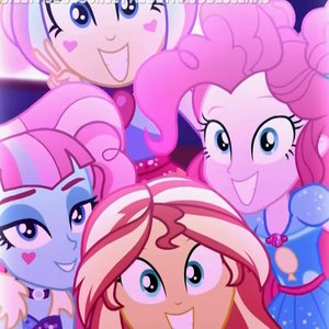 Postcrush, Sunset Shimmer, Pinkie Pie